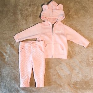 💕OldNavy Heart Textured Sweat Shirt & Pants 12-18mo